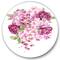 Designart - Pink Retro Flowers - Traditional Metal Circle Wall Art